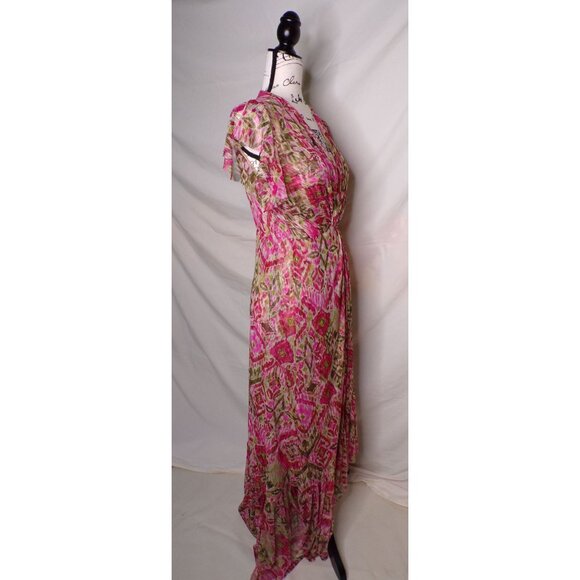 🆕MISA Los Angeles Avaline Ikat Flutter Sleeve Maxi Dress X-Small - Picture 14 of 15